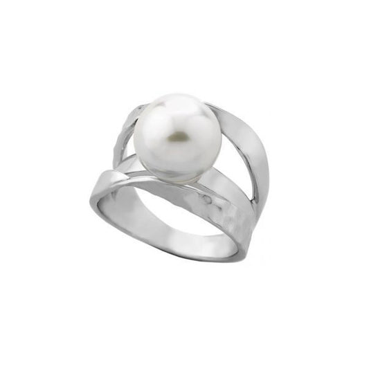 MAJORICA JEWELRY Mod. 11647.01.2.917.010.1 ring with elegant pearl design in silver setting.