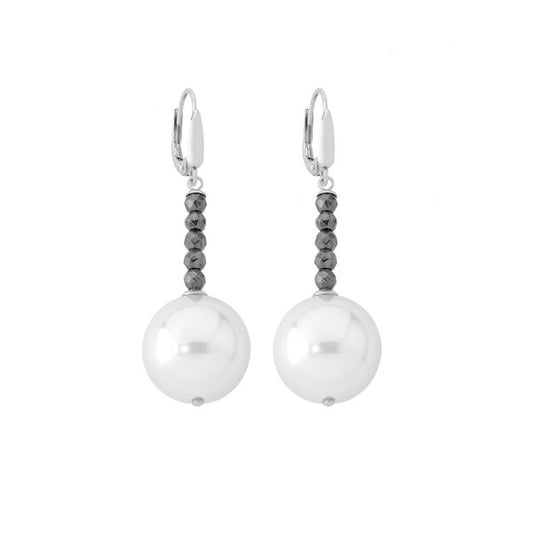 MAJORICA JEWELRY Mod. 14147.01.2.000.010.1 elegant pearl and silver drop earrings