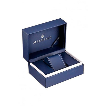 MASERATI MOD. R8853121009 men's wristwatch packaging box in navy blue.