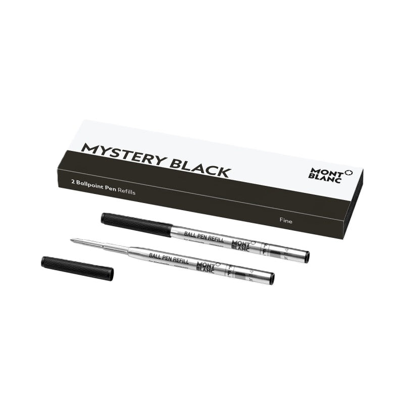 MONTBLANC Mod. MISTERY BLACK - BALLPOINT PEN REFILLS - FINE - 2 PCS FASHION ACCESSORIES