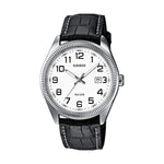 CASIO COLLECTION Mod. DATE. LEATHER - WHITE. NUMBERS MTP-1302PL-7BVEF