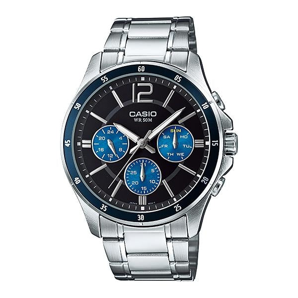 CASIO COLLECTION Mod. MULTIFUNCTION CALENDAR - BLACK & BLUE MTP-1374D-2AVDF