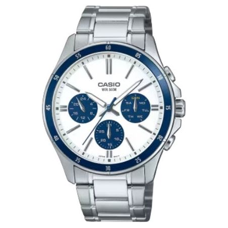CASIO COLLECTION Mod. MULTIFUNCTION CALENDAR - WHITE & BLUE PANDA MTP-1374D-7A2VDF