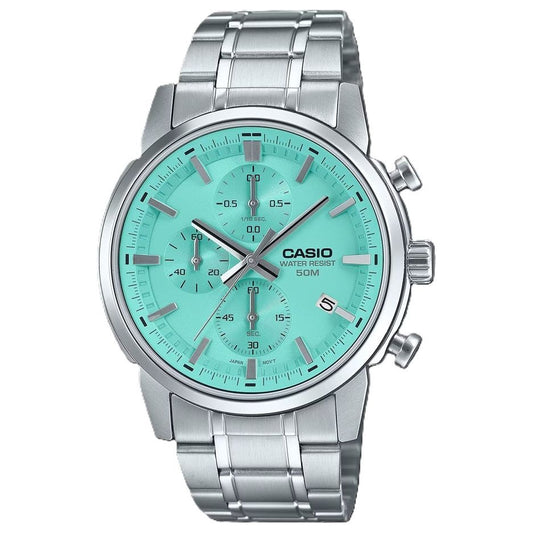 CASIO COLLECTION Mod. CHRONO DATE - AQUA GREEN WATCHES CASIO COLLECTION & VINTAGE Dark Sea Green