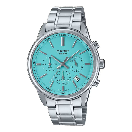 CASIO COLLECTION Mod. CHRONO DATE - AQUA GREEN WATCHES CASIO COLLECTION & VINTAGE Cadet Blue