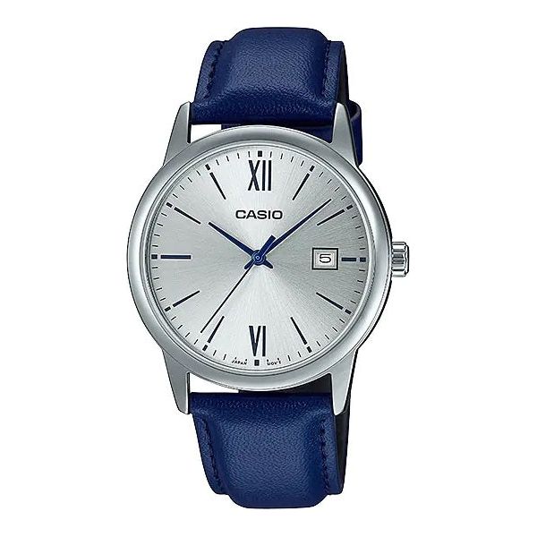 CASIO COLLECTION Mod. DATE. LEATHER - SILVER MTP-V002L-2B3UDF