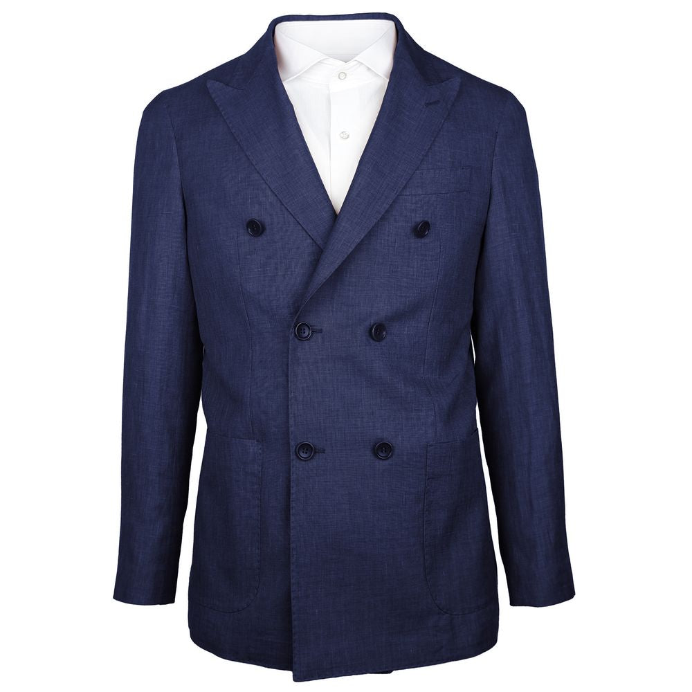 Made in Italy Blue Linen Blazer