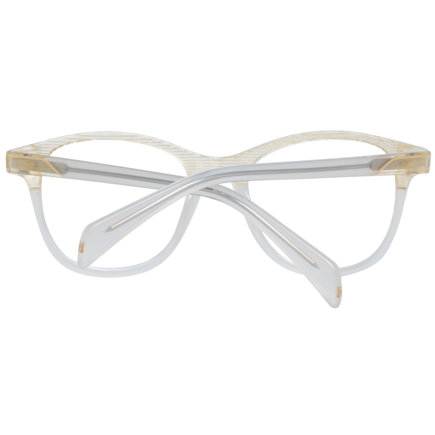 Maje Beige Acetate Glasses (Frames)" trapezium style full-rim, demo lenses, multicolor frame, for women.