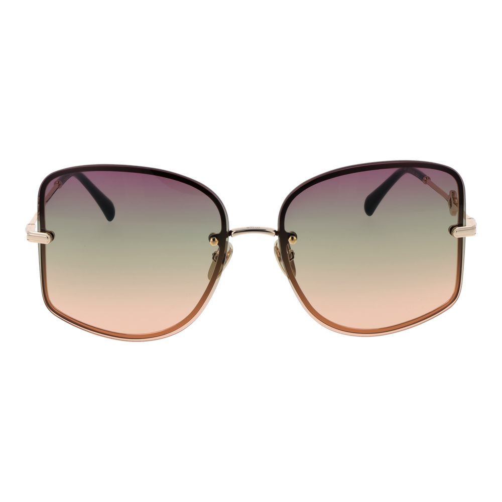 Maje Pink Women Sunglass with gradient lenses and rosegold frame, 100% UVA & UVB protection, square rimless style, and multicolor finish.