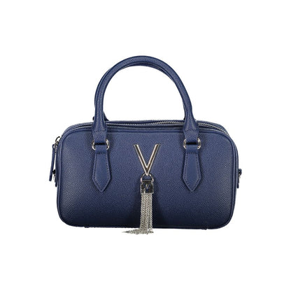 Mario Valentino Blue Polyethylene Women Handbag with elegant handles and metallic chain detail