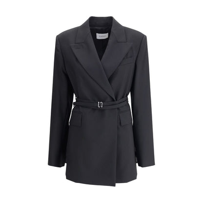 Max Mara Black Fleece Wool Full-Length Jacket
