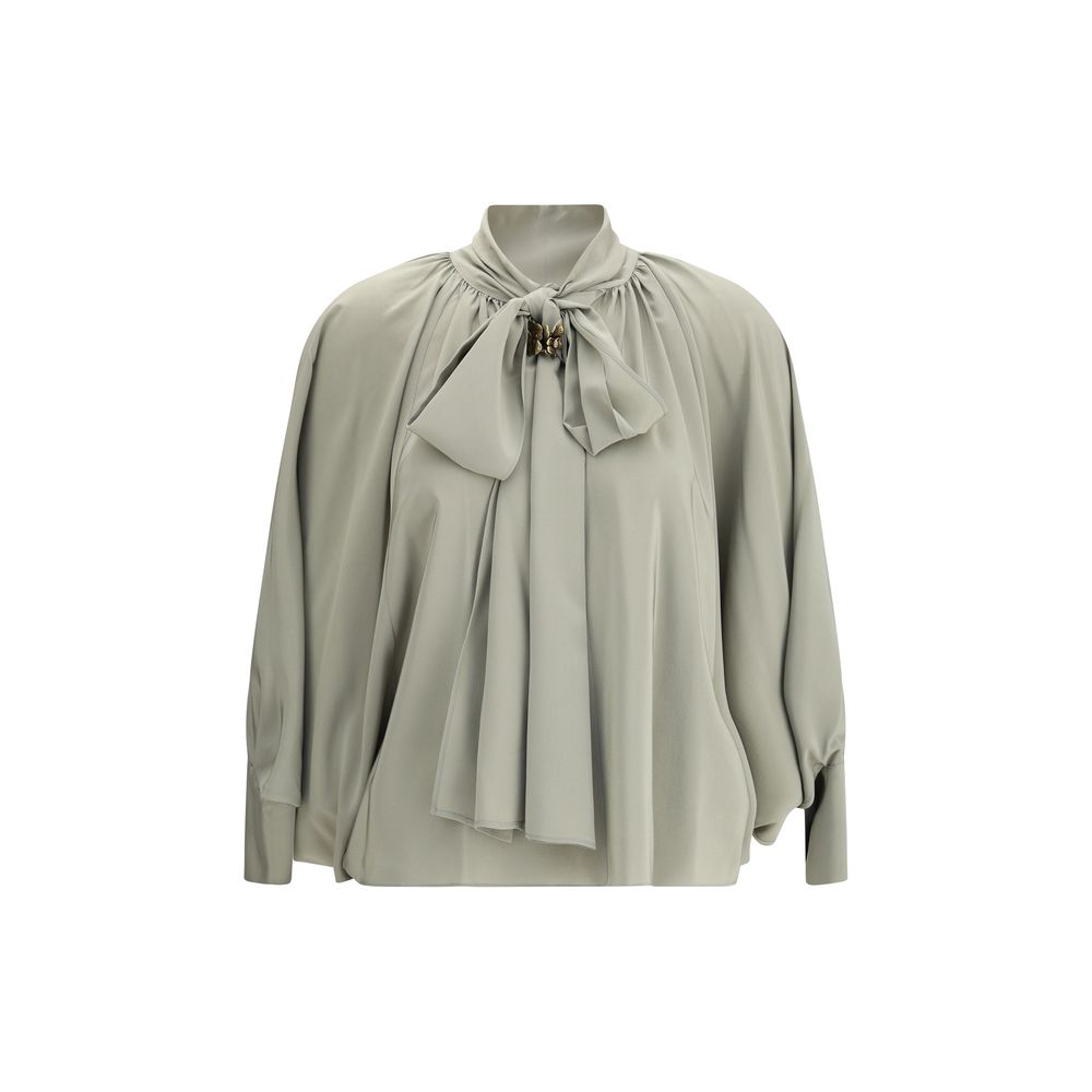 Max Mara Green Silk Blouse