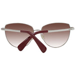 Max Mara Red Women Sunglass with full-rim red metal frame and gradient brown lenses, includes branded case, 100% UVA & UVB protection.