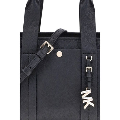 Michael Kors Black Calf Leather Bos Taurus Shoulder Bag with adjustable strap and logo, sleek design, ideal for daily use.