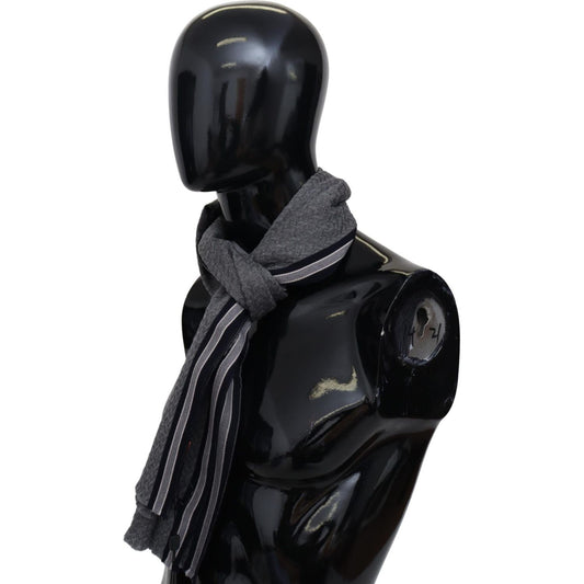 Missoni Elegant Gray Wool Scarf with Signature Stripes Category-Accessories,Gender-Men,Gray,Material: 100% Wool,Men,Missoni,New with tags,Scarves - Men - Accessories,Subcategory-Scarves Missoni MS1951BG