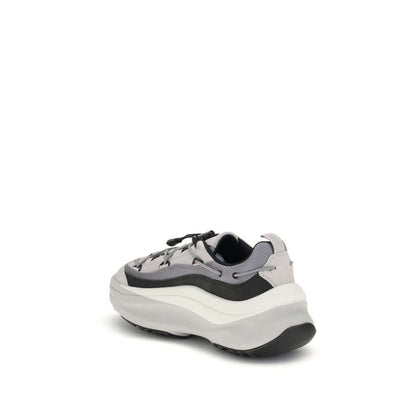 Moon Boot Gray Polyester Athletic Sneakers with crisscross laces and thick EVA sole.
