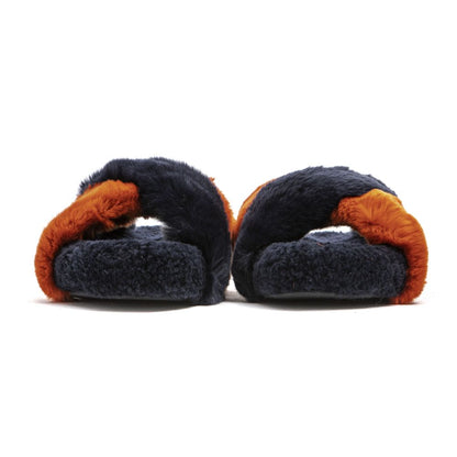 Mr&Mrs Italy Blue Rabbit Fur Women Sandal