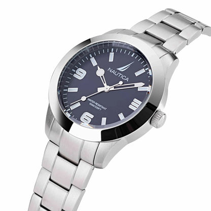 NAUTICA Mod. NAPPBF201 men's quartz analog watch with 42mm case and water resistance up to 10 ATM.