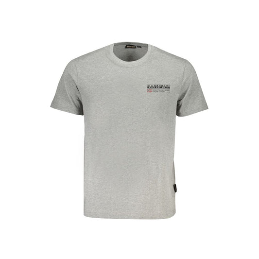 Napapijri Gray Organic Cotton Men's T-Shirt