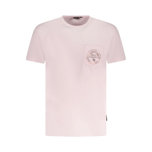 Napapijri Pink Cotton Men T-Shirt
