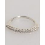 Nialaya Sterling Silver 925 Band Pave CZ Crystal Eternity Ring with clear cubic zirconia, perfect as a wedding or stacking ring.