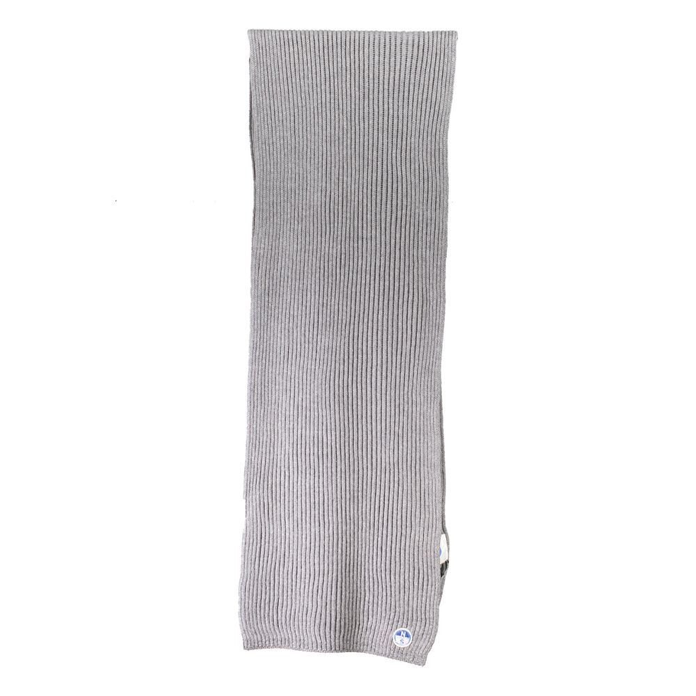North Sails Gray Cotton Scarf with logo, 30x190 cm