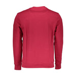 North Sails Red Cotton Men Sweater, back view showcasing crew neck and long sleeves, iconic logo style.