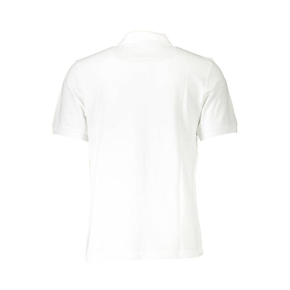 Back view of North Sails White Cotton Men Polo Shirt showcasing the classic design and fit.