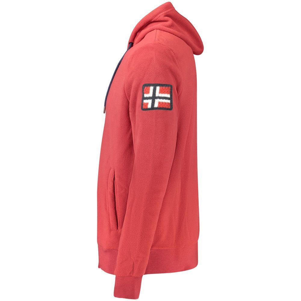 Norway 1963 Red Polyester Men's Hooded Sweater NO-39667-S