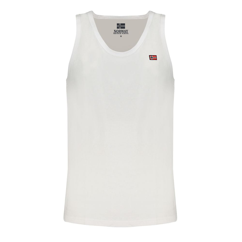 Norway 1963 White Cotton Men's Tank Top with embroidery and logo