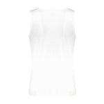 Rear view of Norway 1963 White Cotton Men's Tank Top featuring wide shoulders and crew neck.