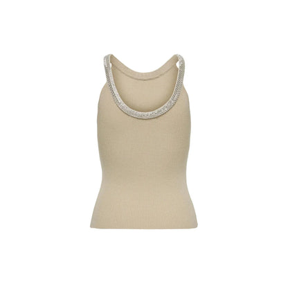 Only Beige Nylon Elastane Tank Tops 1728,67400106144,Beige,Clothing,M,New with tags,Only,T-Shirts - Clothing,Tank Tops - T-Shirts - Clothing,Women