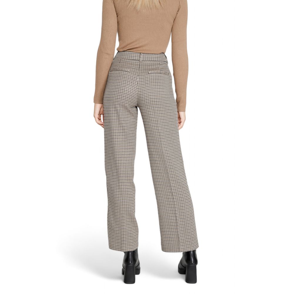 Only Beige Polyester Flared Pants