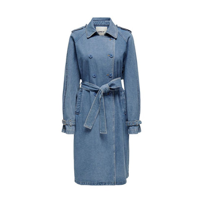 Only Blue Cotton Trench Coat