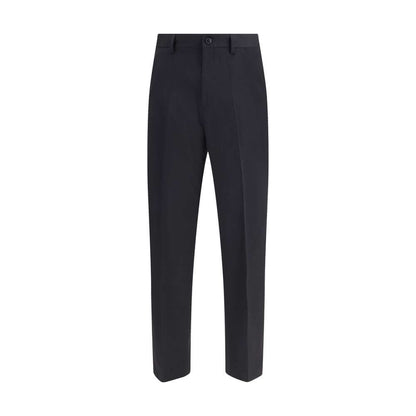 Our Legacy Black Fleece Wool Chino Pants for casual or formal looks, featuring straight leg design and essential details.