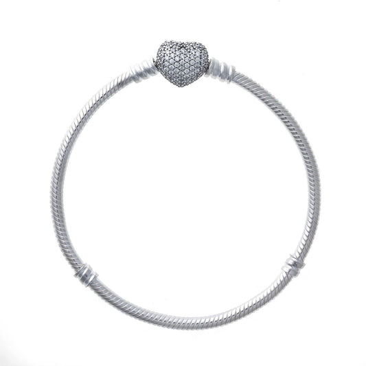 PANDORA Mod. MOMENTS SPARKLING PAVÉ HEART CLASP BRACELET Jewel,JEWELRY,Lady