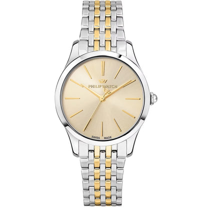PHILIP WATCH Mod. R8253208527 with two-tone bracelet and gold hour markers.
