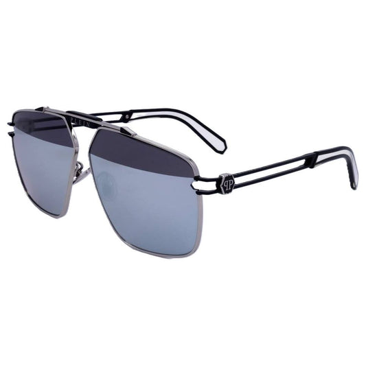 PHILIPP PLEIN SUNGLASSES Mod. SPP049M SHINY PALLADIUM SEMI MATTE BLACK SPP049M-K07X 63-11-145