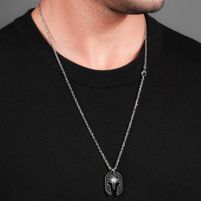 Alt Tag: POLICE JEWELS JEWELRY Mod. PEAGN0032001 necklace worn on male model displaying detailed pendant design.