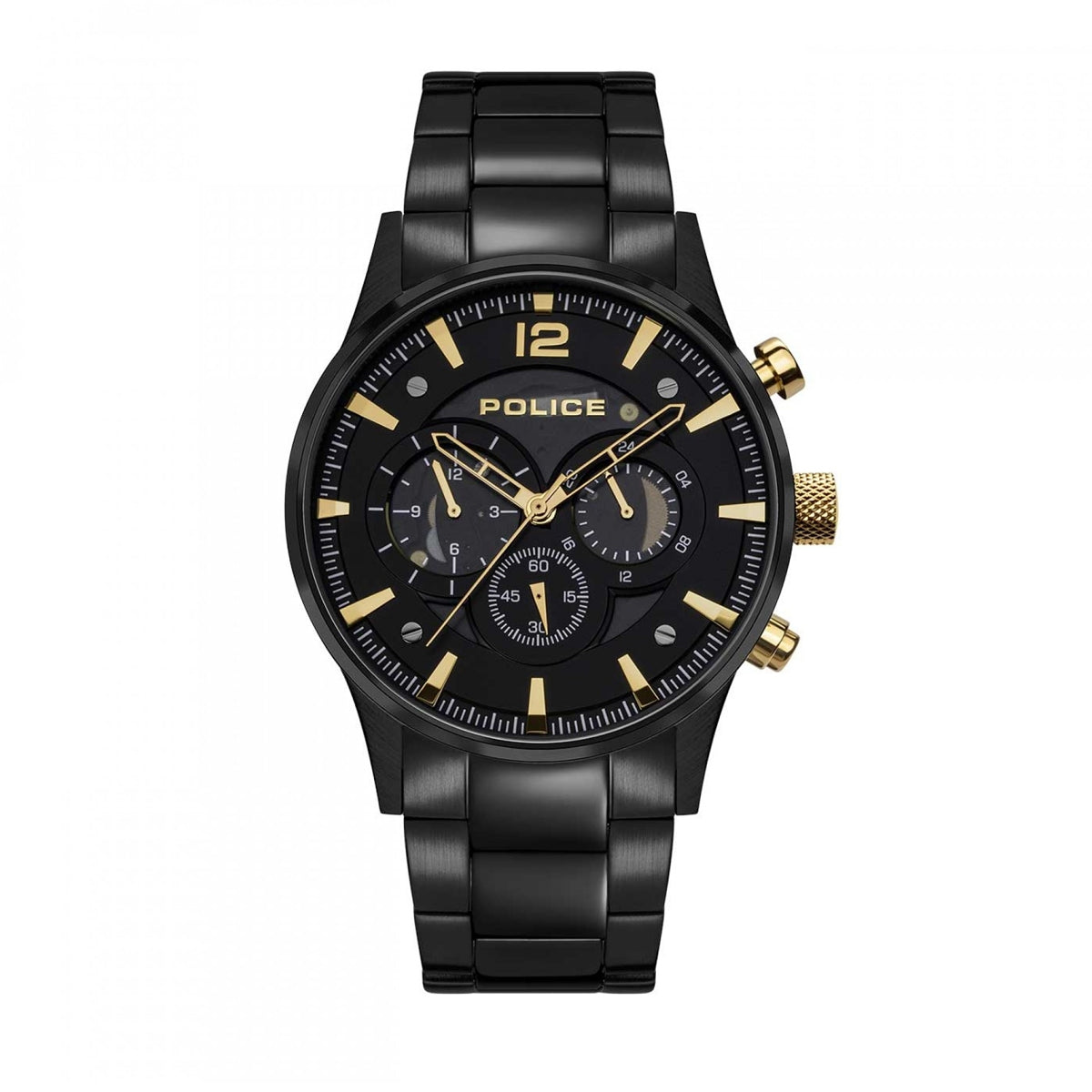 POLICE WATCHES Mod. PEWJK2002802M - Black and Gold Chronograph Watch