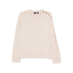 PS By Paul Smith Sweaters Beige with button embellishment, round neck, long sleeves, and ribbed hem in wool and cotton.