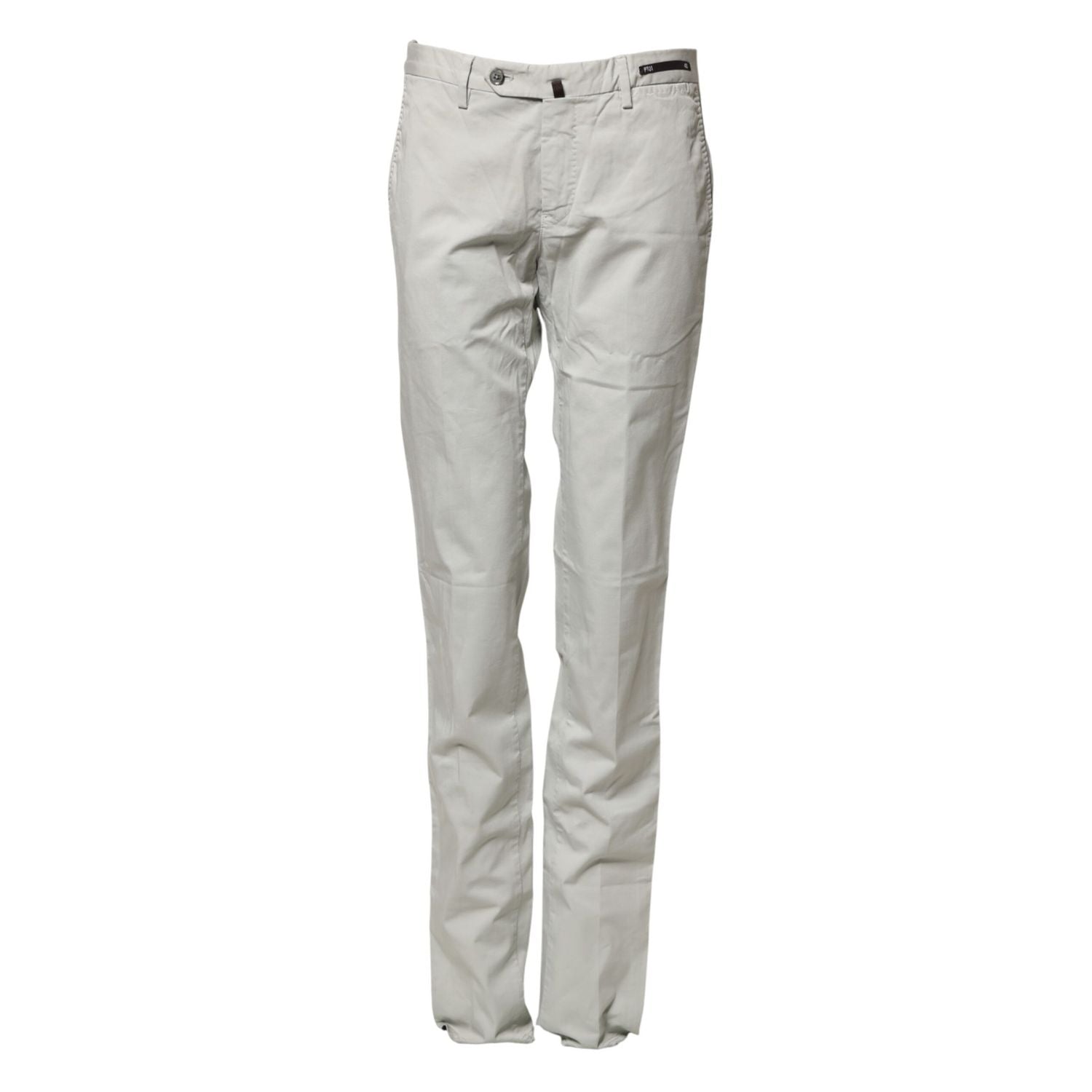 PT01 Light Gray Mid Waist Men Straight Chino Trouser Pants