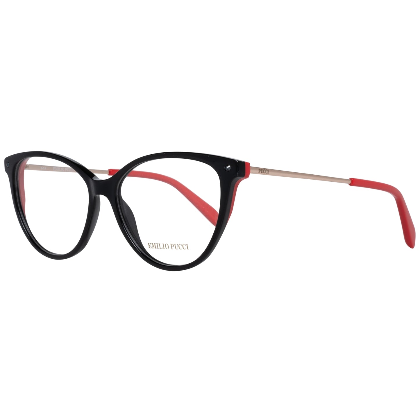 Emilio Pucci ladies' eyeglasses model PUCCI MOD. EP5119 55005 black frame with red accents, stylish eyewear for women.