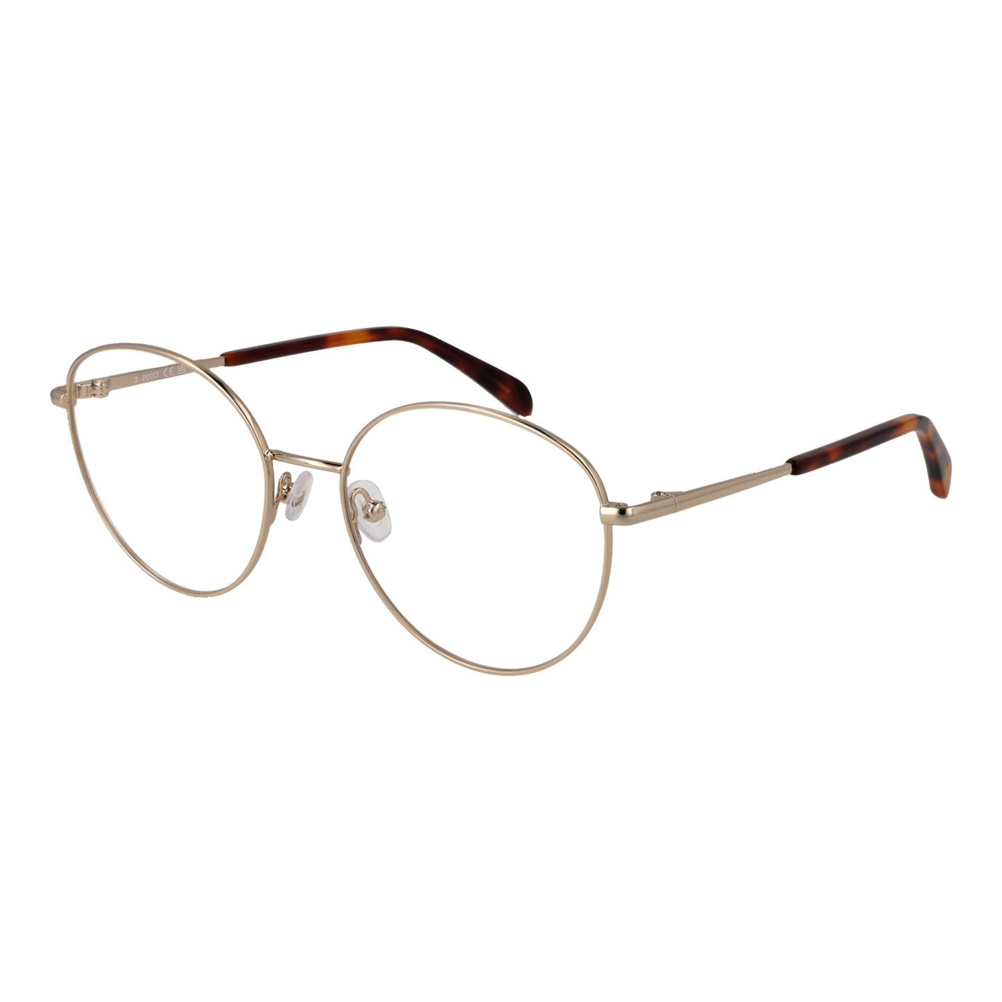 PUCCI MOD. EP5244 55032 lady's eyeglasses with gold frame and tortoise accents.