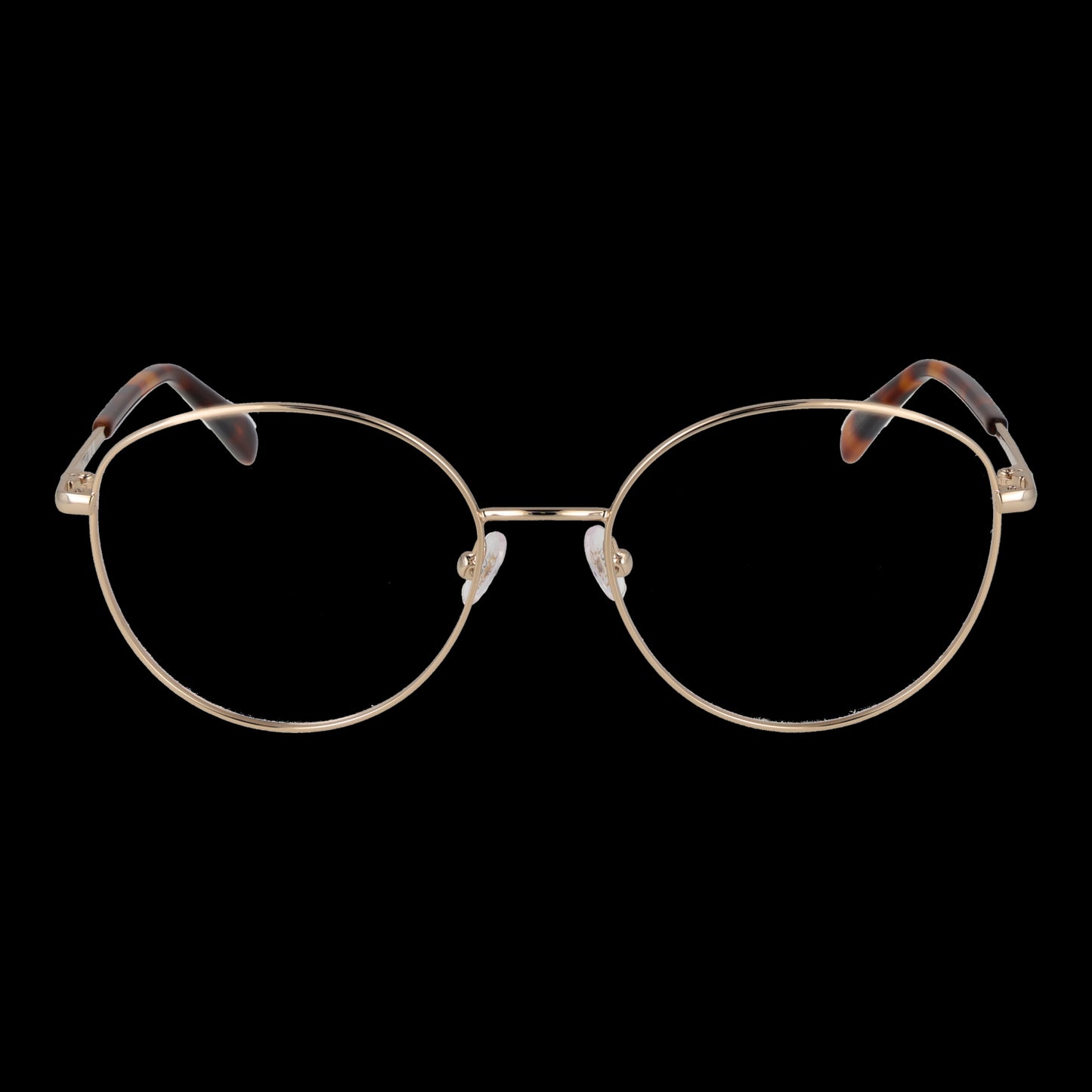 PUCCI MOD. EP5244 55032 lady eyeglasses with round frame and thin gold rims on black background