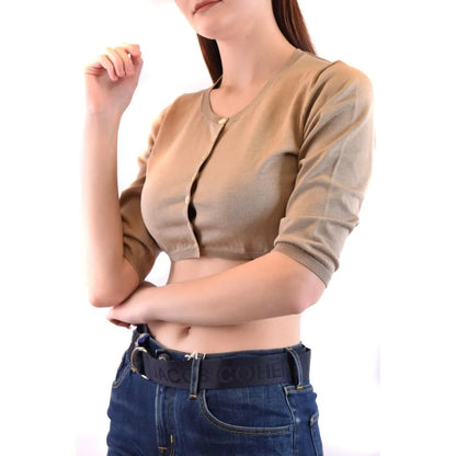 Parosh Brown Cotton Cardigan 1728,67400106144,Brown,Cardigans - Sweaters - Clothing,Clothing,L,New with tags,Parosh,Sweaters - Clothing,Women