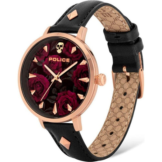 Police Black Leather Watch 1728,67434610848,Black,New with tags,Police,Watches for Women - Watches,Women Police POPL16034MSR02AC
