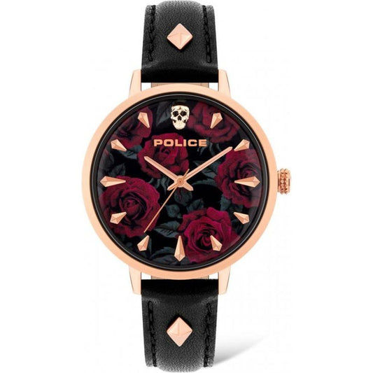 Police Black Leather Watch 1728,67434610848,Black,New with tags,Police,Watches for Women - Watches,Women Police POPL16034MSR02AC