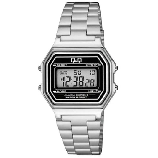 Q&Q Mod. VINTAGE unisex wristwatch with metal strap, quartz movement, 3 ATM water resistance, 34mm resin case, official packaging.