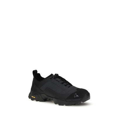 ROA Black Polyamide Athletic Sneakers with Vibram Megagrip sole, lightweight mesh lining, and jacquard upper for optimal traction and breathability.